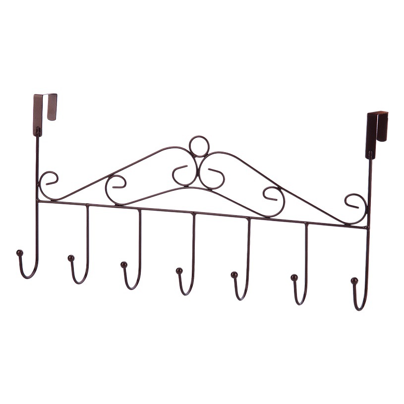 Engrosado puerta trasera gancho de hierro sin clavos estilo europeo percha de metal sin costura puerta trasera ropa gancho S-tipo 7 gancho nuevo caliente