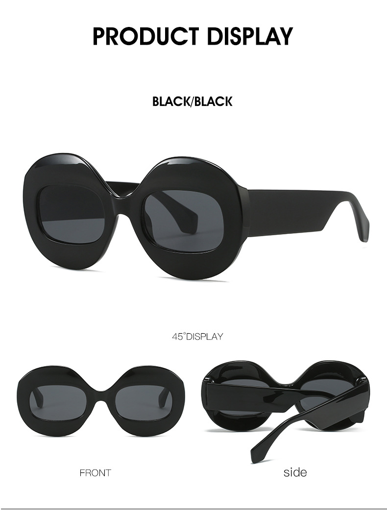 55g Weight Full Frame Glasses Structure Sunglasses Classification PC, UV400 Protection Lens Material Round Frame Glasses Style Daily Occasion Leopard Pattern Unisex Gender Patchwork Design Fashion Style Grey, Black Color Fashion Leopard PC UV400 Protection Round Frame Patchwork Full Frame Women's Sunglasses 4