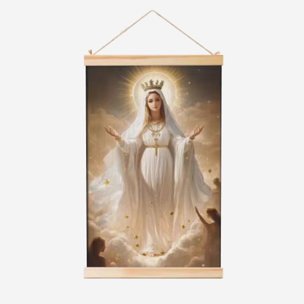 Guadalupe Nuestra Señora de la fábrica de carteles de rollo de madera sólida cuelga pinturas de comercio exterior suministro de almacenamiento Temu