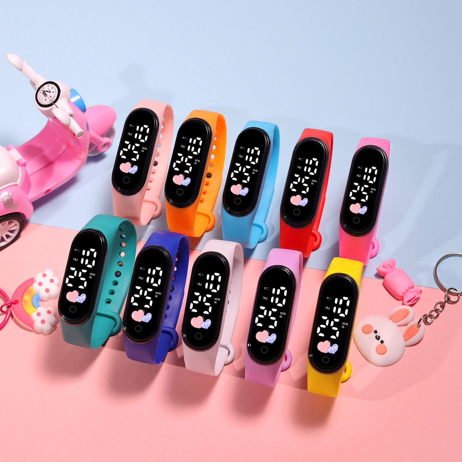 Tide brand electronic watch luminous LED love primary school gift in stock personality simple waterproof watch wholesale