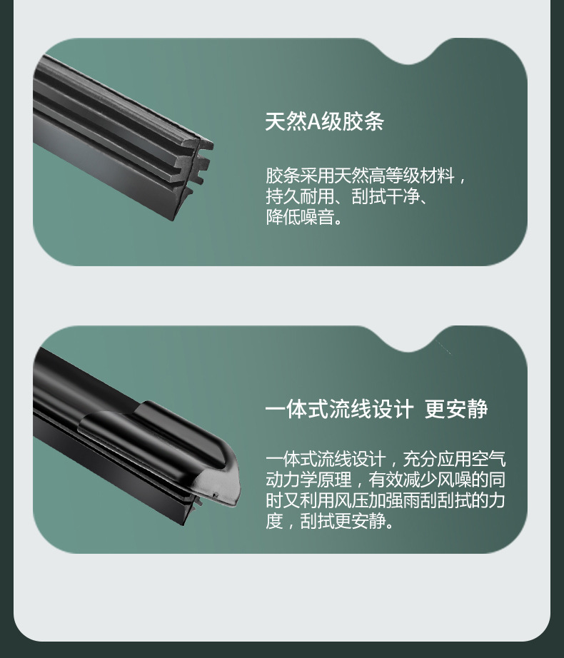Suitable for the 23/24/25 Models of the Pontiac Gto Silent Wiper Blades and Rubber Strips for the Pontiac Gto Boneless Wipers