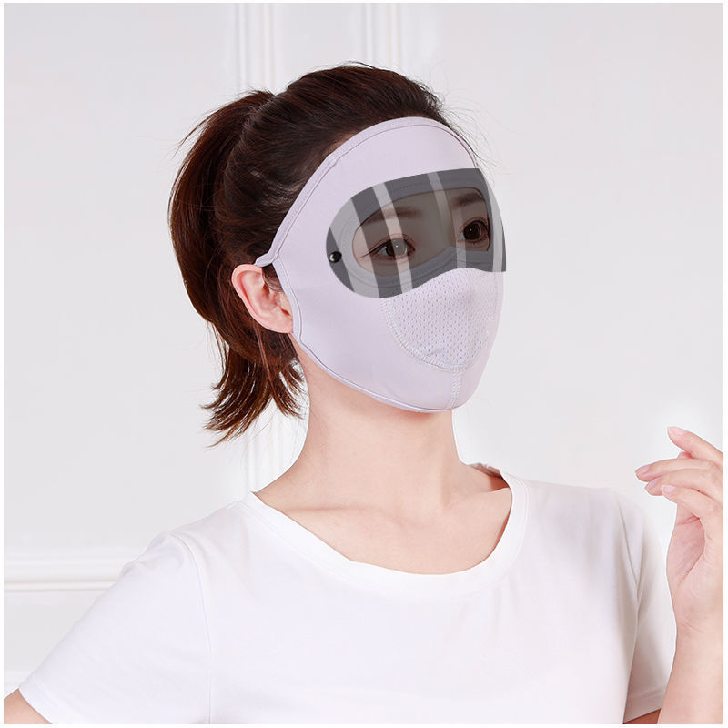 Máscara de Sol de verano con lente de seda de hielo protección UV cara completa máscara protectora gafas Máscara ajustable image 9