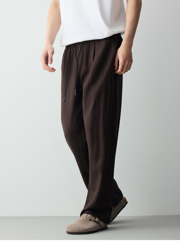 Quần kaki nam công sở chất liệu linen phối sợi Lyocell — đen chi tiết 26