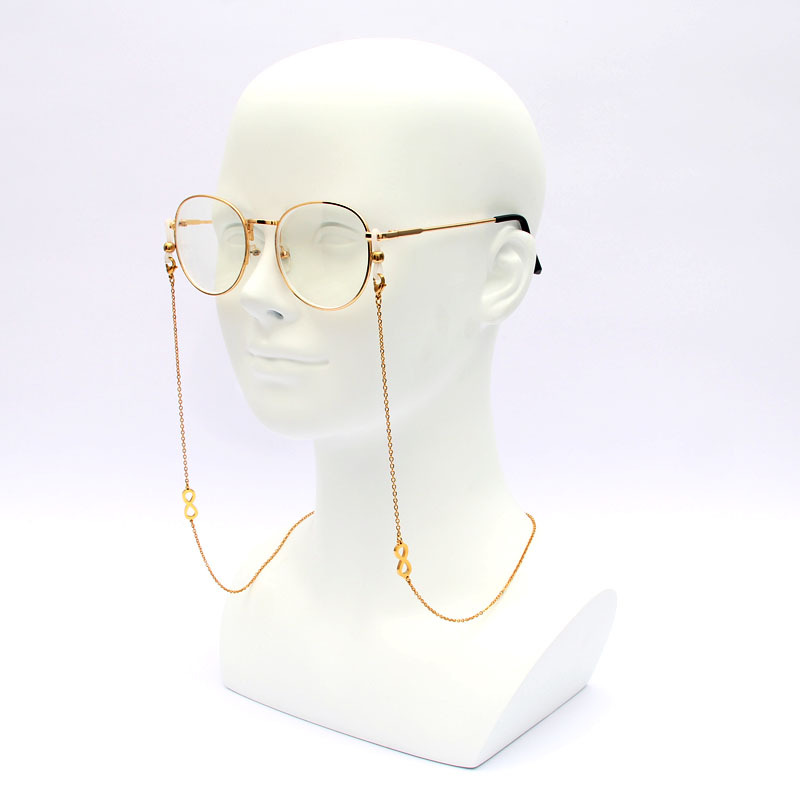 8-character pendant stainless steel colorfast chain titanium steel eyeglass chain for women, neck strap anti-slip cord chain