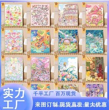 DIY数字油画手工填色数码画挂画奶香镇插画唯美装饰画小红书爆款