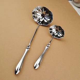 18/10 Stainless Steel Lotus Leaf Soup Spoon, Porridge Spoon, Hot Pot Spoon, 304 Classy European Style Soup Spoon, Public Spoon
