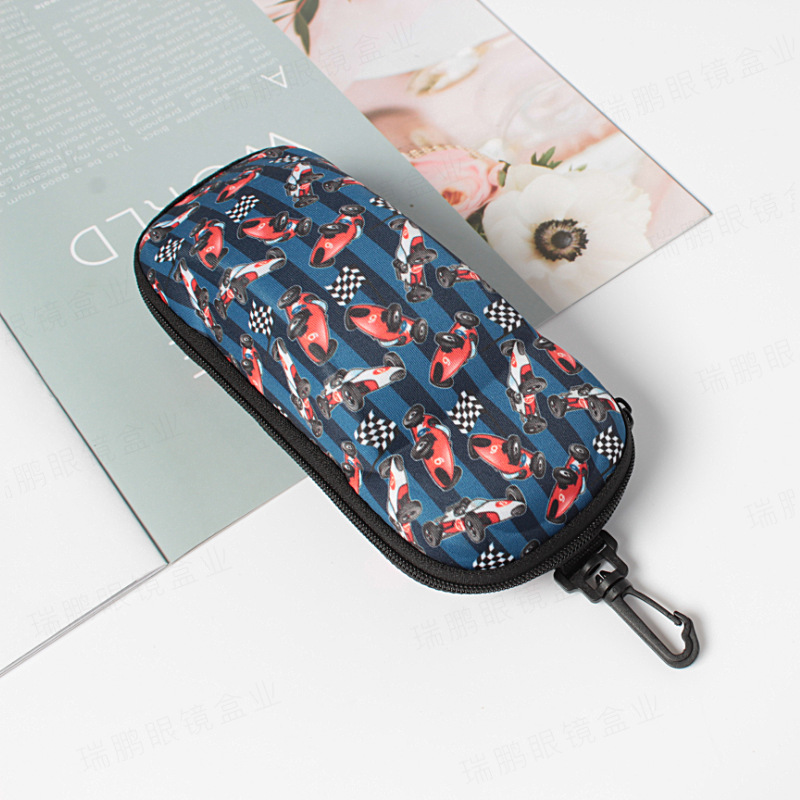 Caja de gafas para niños anti-compresión hermosa impresión de color eva cremallera caja de gafas para automóviles