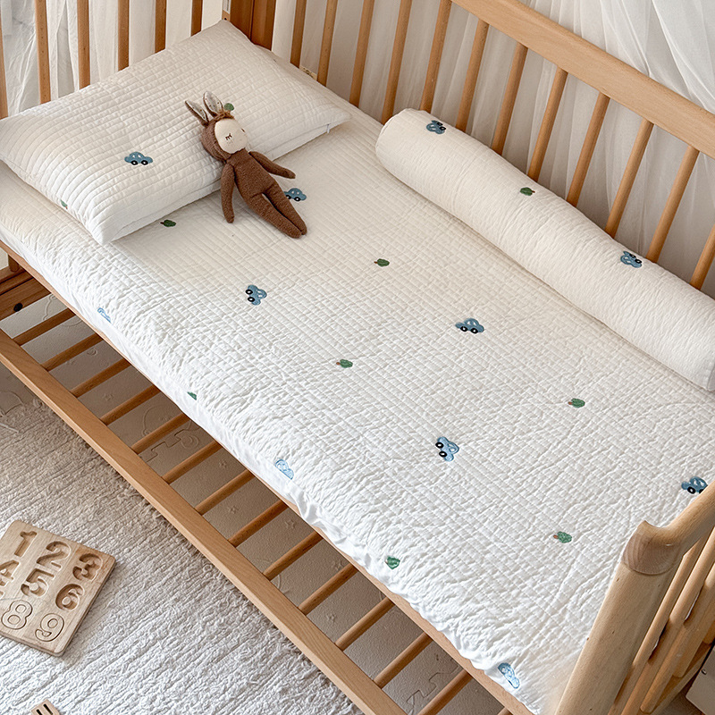 Class a Pure Cotton Washed Cotton Fitted Bed Sheets Single Piece Baby Bed Cotton Bed Bed Sheets Quilted Kidsren's Spliced Mattress Cover