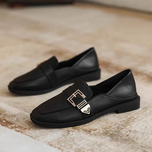 Women's Flat Spring Ankle Boots with Thick Sole, Stylish Loafers, Comfortable, British Style, One-Piece Design