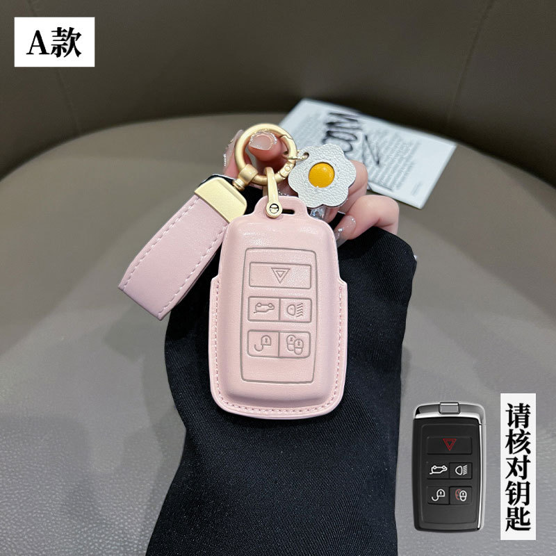 가죽 랜드로버 A 핑크 스몰 팔찌 + 스몰 데이지