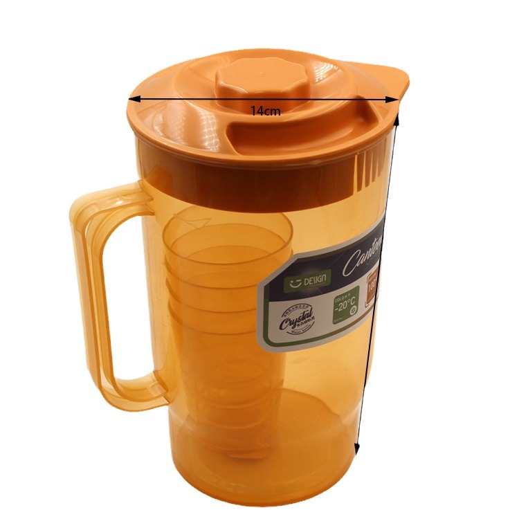 Jarra de agua fría de plástico resistente al calor, gran capacidad, con vasos incluidos, ideal para té helado o agua doméstica