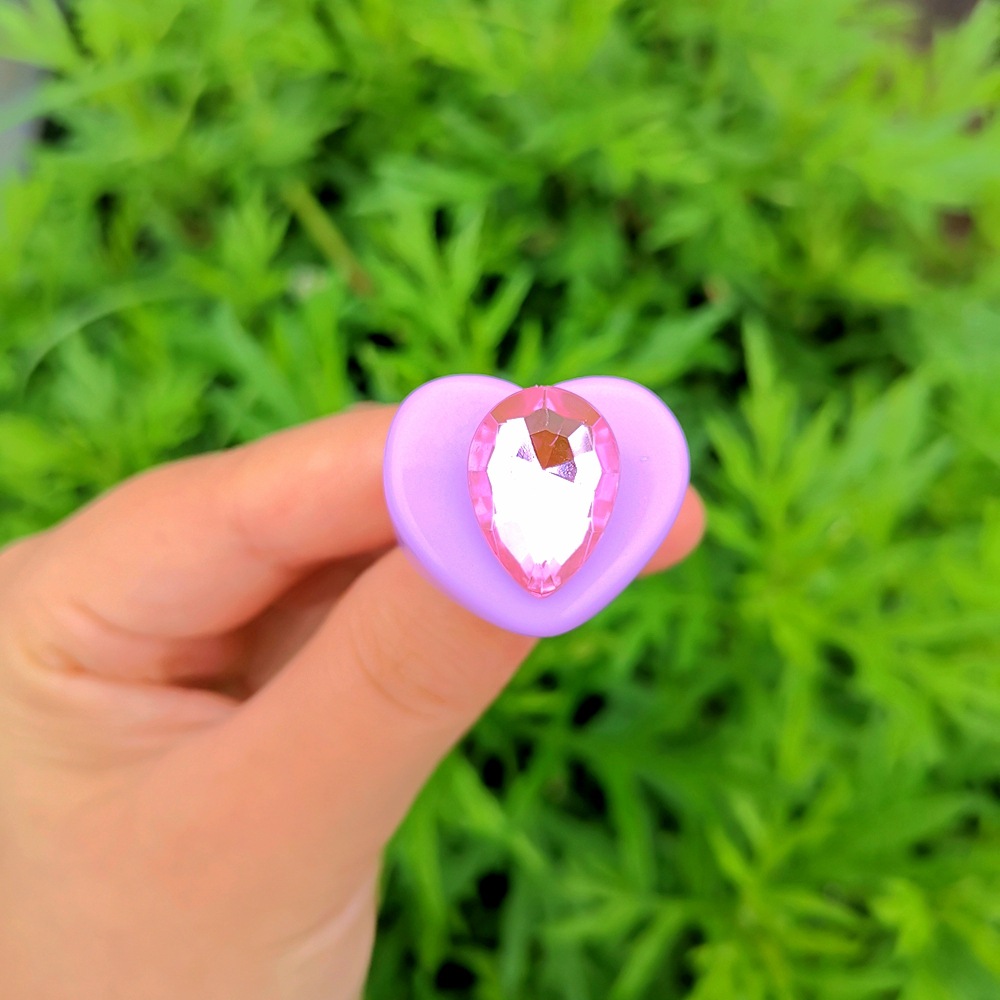 Wholesale Jewelry Geometric Resin Heart-shaped Ring Nihaojewelry display picture 4