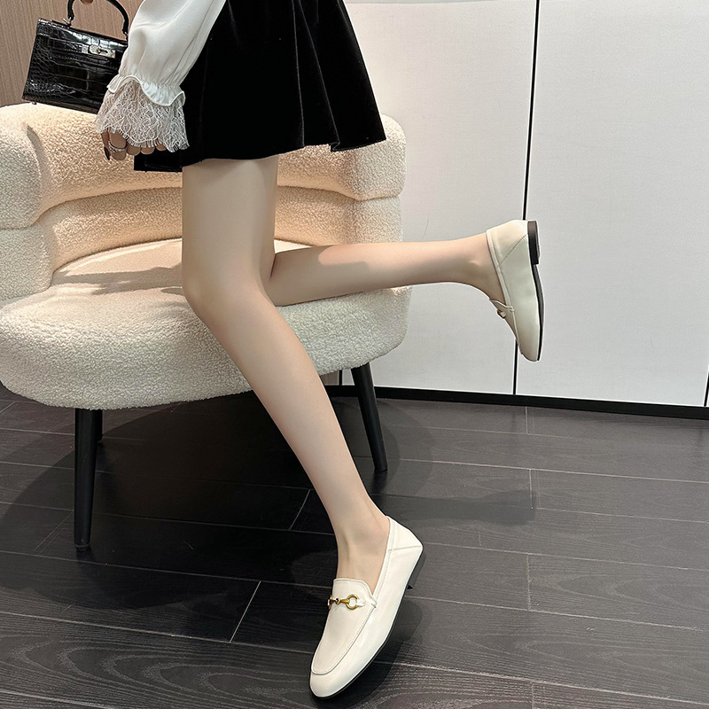 2024-1 Horsebit Buckle Single Shoes, Small Leather Shoes for Women, British Style Slip-On Loafers, Flat Shoes - Limited Sizes, No Restock