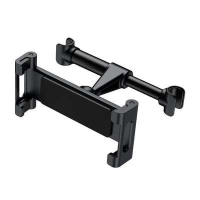 Car-Mounted Retractable Folding Stand, Rear Seat Tablet Holder, Car Headrest Seat Back Dedicated Tablet and Phone Holder (Car phone holder) - pure-black-snap-on-bracket-stretch-clip