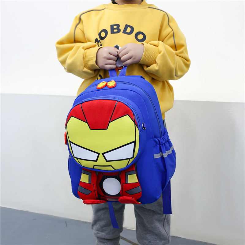 Araña de dibujos animados para niños mochila de jardín de infantes bebé niño mochila de dibujos animados 3-5-6 años mochila de niño de clase media y pequeña