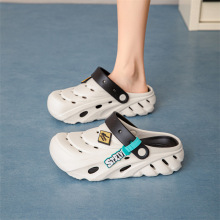 踩屎感洞洞鞋女士拖鞋夏季包头鞋带跟外穿女生沙滩鞋eva凉鞋批发