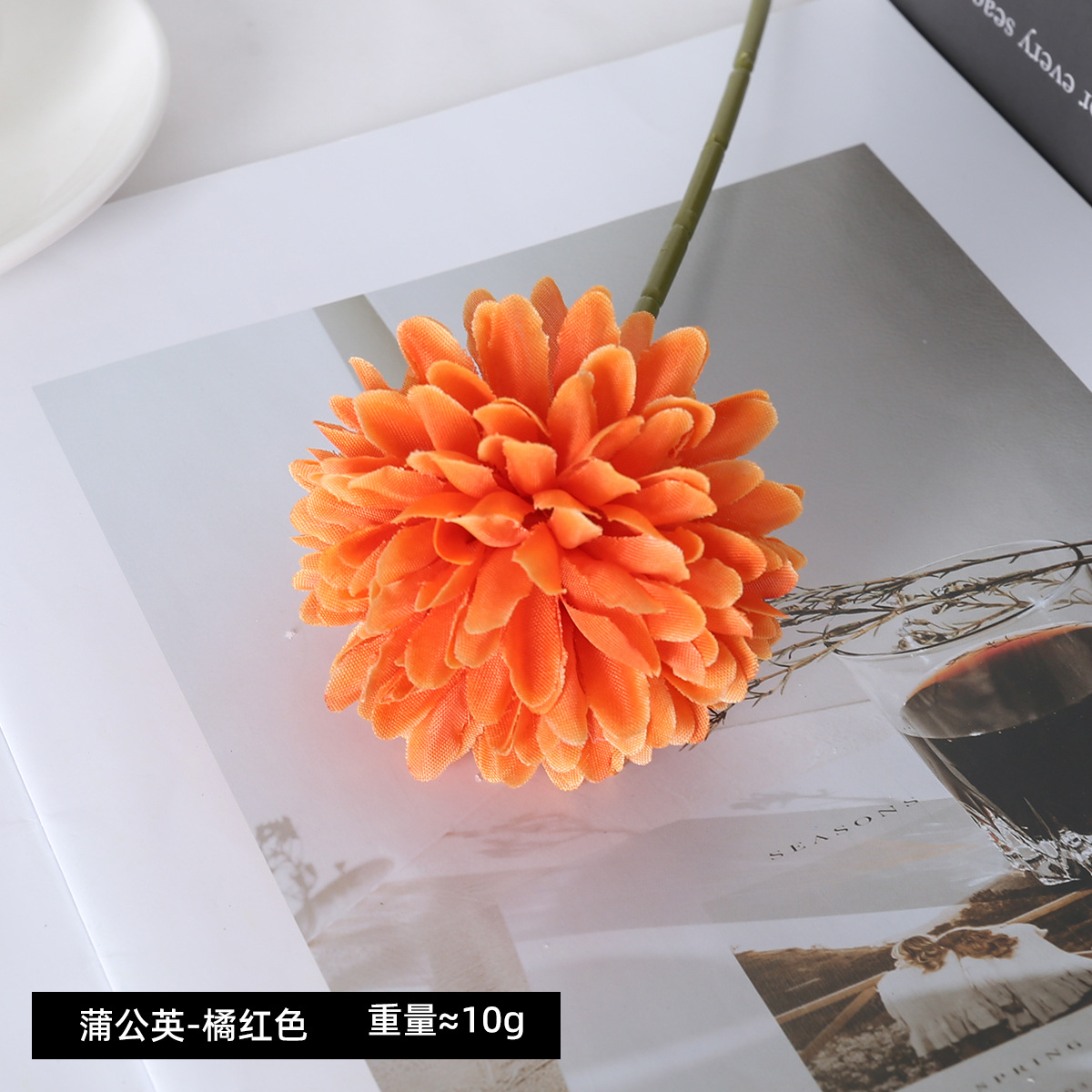 Simulación de diente de león una sola cabeza cebolla bola crisântemo decoración del dormitorio decoración de la sala de estar flores falsas flores de seda boda decoración de boda