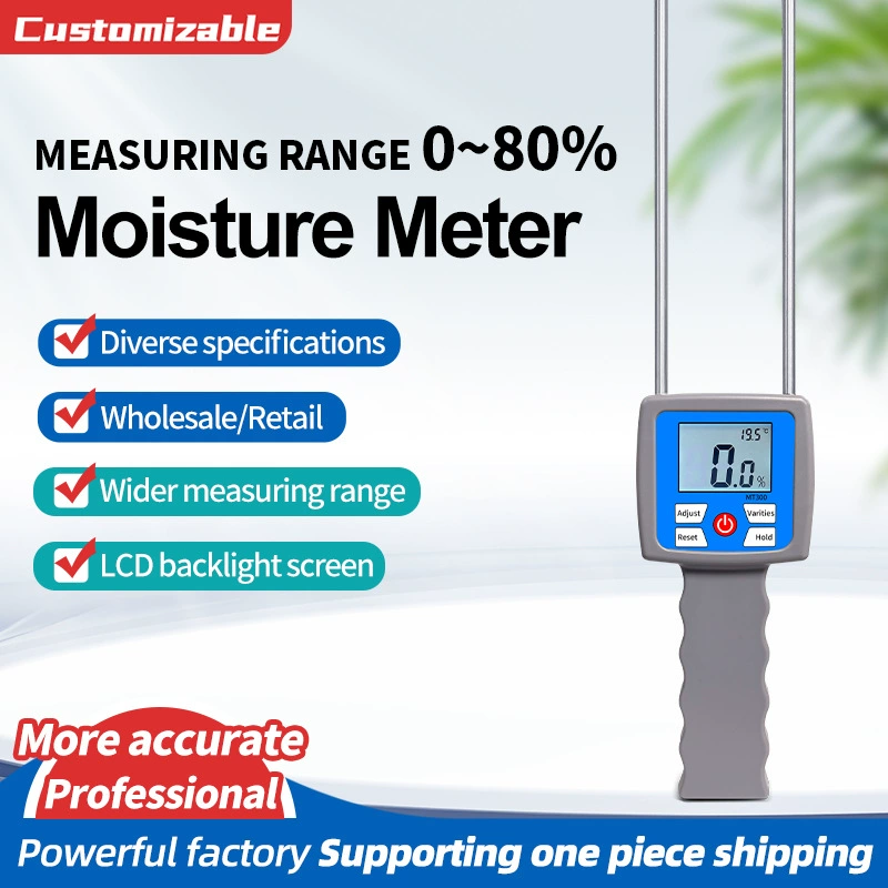 Портативный измеритель влажности для риса и соломы, точный измеритель влажности для определения содержания влаги в рисе, соломе и кормах.