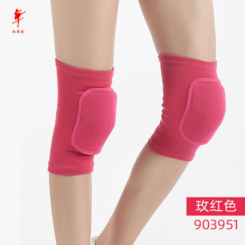 Red dance shoes for men and women thickened knee pads Sponge dance sports running knee pads autumn warm 903951