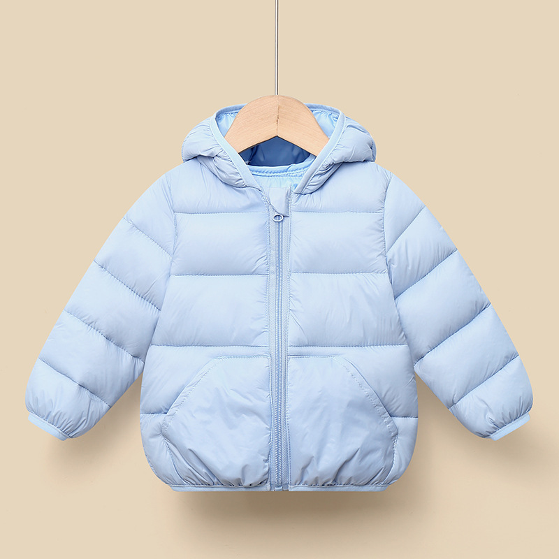 外国貿易の秋冬の新型の子供の羽毛の綿服の純色の子供の綿服の男の子の女の子の薄い帽子の綿入れの上着|undefined