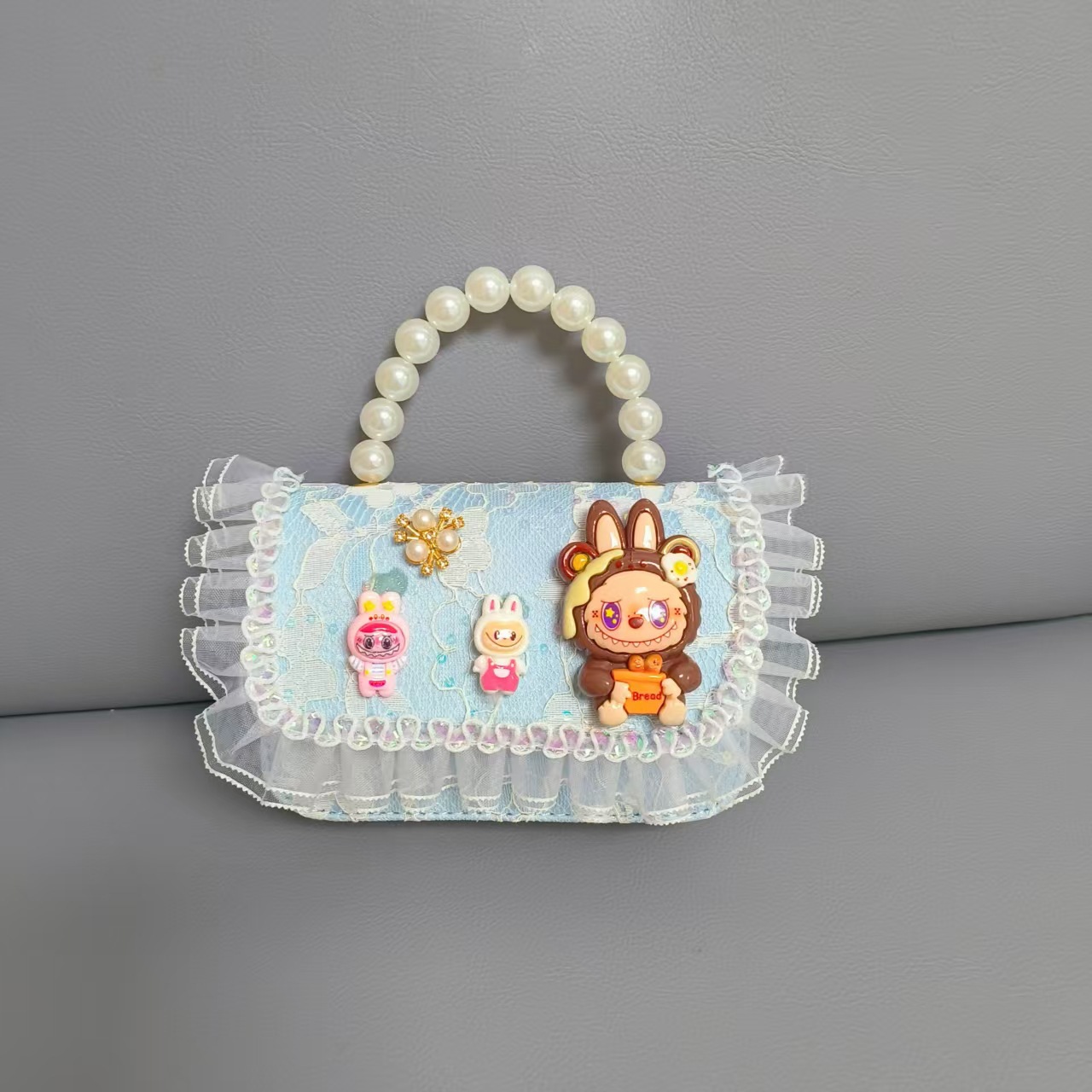 Bolso de perlas bolso de hombro bolso de cambio bolso de princesa bolso de tela de tela bolso de niños bolso de cadena bolso pequeño