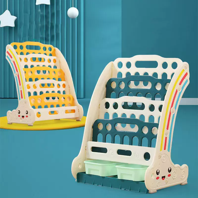 儿童玩具收纳书架整理架大容量卡通储物柜宝宝简易卡通绘画本架