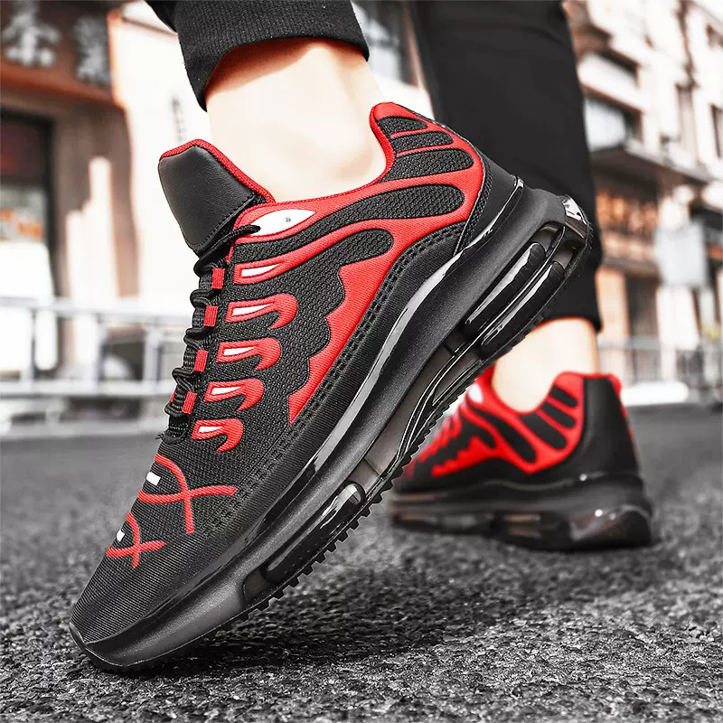 2024春季透气网面鞋户外休闲鞋轻质大码运动鞋男单鞋厚底增高帅气