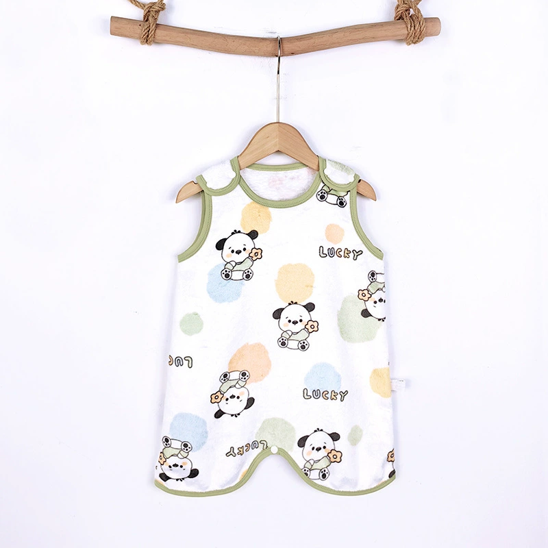 Детская фланелевая цельная пижама без рукавов