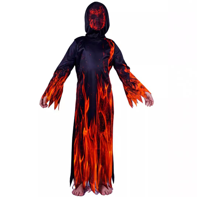 Children's Halloween Flame Deviruchi Robe Cosplay Stage Party Costume Children's Death Performance Costume