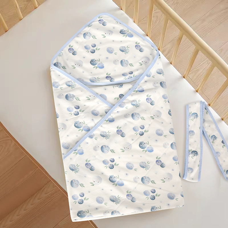 블루베리 스위트 드림 후드가 달린 더블 레이어 이불 90*90cm