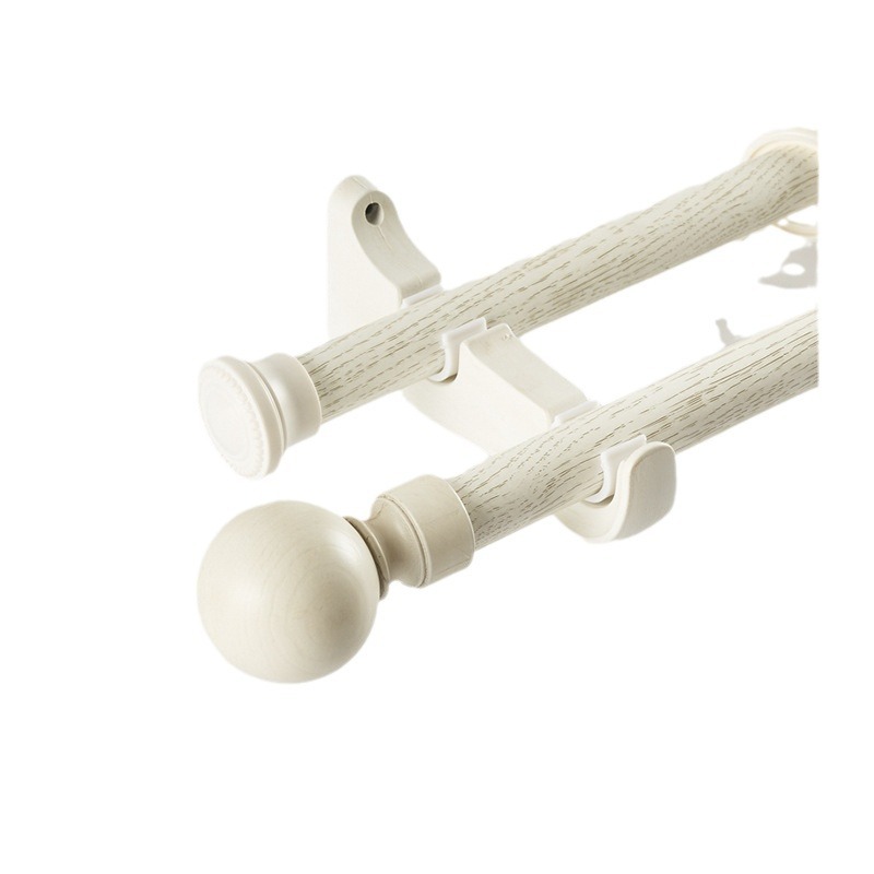 Varilla de madera simple, barra romana silenciosa, barra de cortina, barra de cortina de aleación de aluminio, barra simple, barra doble, pista de cortina al por mayor