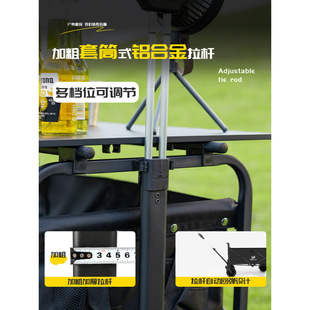Outdoor Foldable Camper Table Camping Trailer Outdoor Tent Stall Hand-Pulled Picnic Camper Trolley