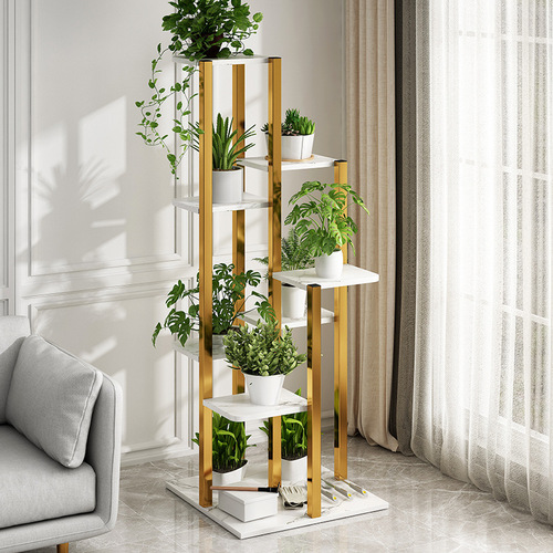 Light luxury flower rack, living room interior decoration rack, balcony simple storage rack, green radish rack, floor-standing multi-layer flower pot rack