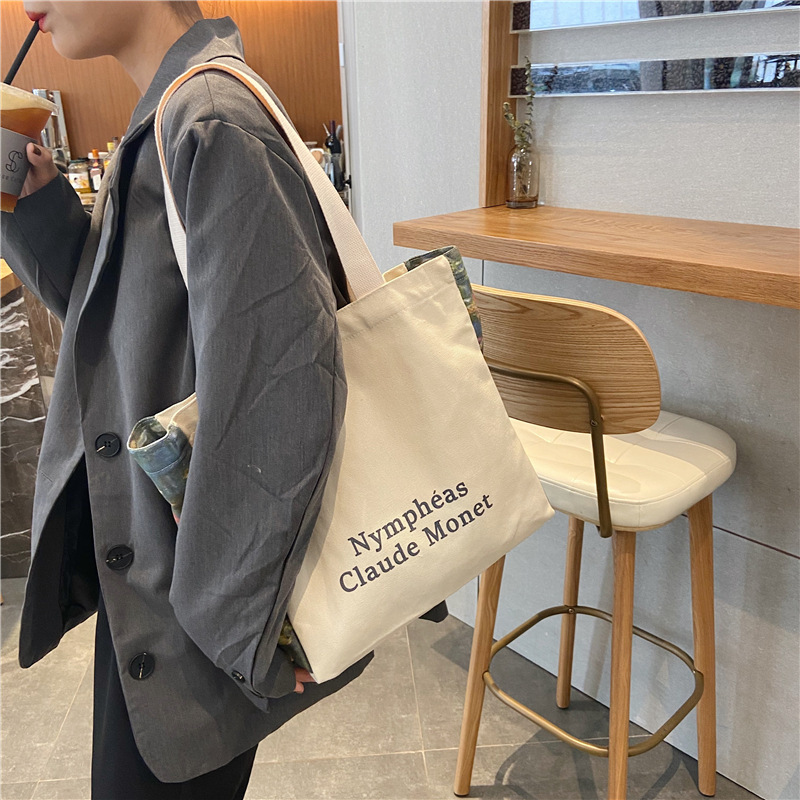【 In Stock 】09251 Japanese-style simple design large-capacity student single-shoulder bag, Korean-style Instagram shopping bag details Picture