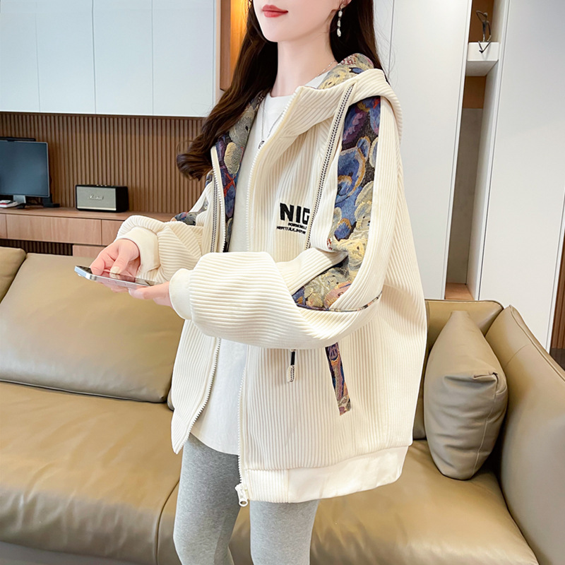 Spring New Chinese Style Corduroy Jacket for Women Spring and Autumn 2025 New Junior High School Student Casual Jacket Top