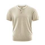 ZH8102-DK男女同款潮牌拼接时尚通勤假两件亨利领针织短袖T恤，男装针织衫/毛衣，星座614