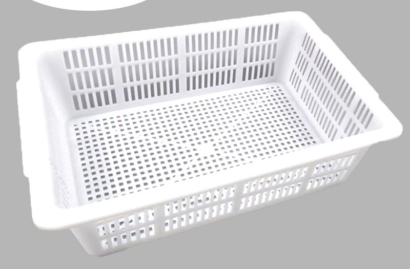 Cesta de agua para lavar verduras, tamiz, marco de drenaje de agua, cesta de cocina, cesta de plástico rectangular gruesa, cesta hueca para lavar verduras