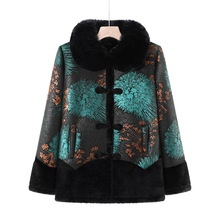 奶奶高品质仿貂绒大衣冬装加厚老人衣服皮毛一体老太太秋冬外套女