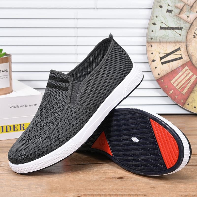 飞织网鞋透气舒适一脚蹬男懒人休闲鞋子现货一件大发批发货源潮流
