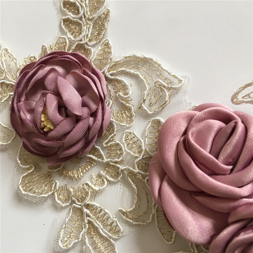 Three-dimensional decorative polyester hollow lace flower embroidery collar flower DIY sewing mesh lace collar clothing accessories