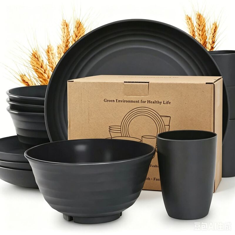 Amazon's Best-Selling Wheat Straw Dinner Plates, Bowls, Cups, and Cutlery Set for Outdoor Portable Camping and Western-Style Dining Amazon's Best-Selling Wheat Straw Dinner Plates, Bowls, Cups, and Cutlery Set for Outdoor Portable Camping and Western-Style Dining
