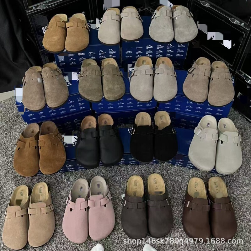 Bk Genuine Leather Birkenstock Shoes with Cork Soles, Unisex, Original Label, Closed-Toe Clogs, Same Style Birkenstock Shoes for Women, Suitable for Outdoor Wear Bk Genuine Leather Birkenstock Shoes with Cork Soles, Unisex, Original Label, Closed-Toe Clogs, Same Style Birkenstock Shoes for Women, Suitable for Outdoor Wear