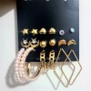 Fashion Shiny Gold Tiered Pear Boho Earring Set for Women