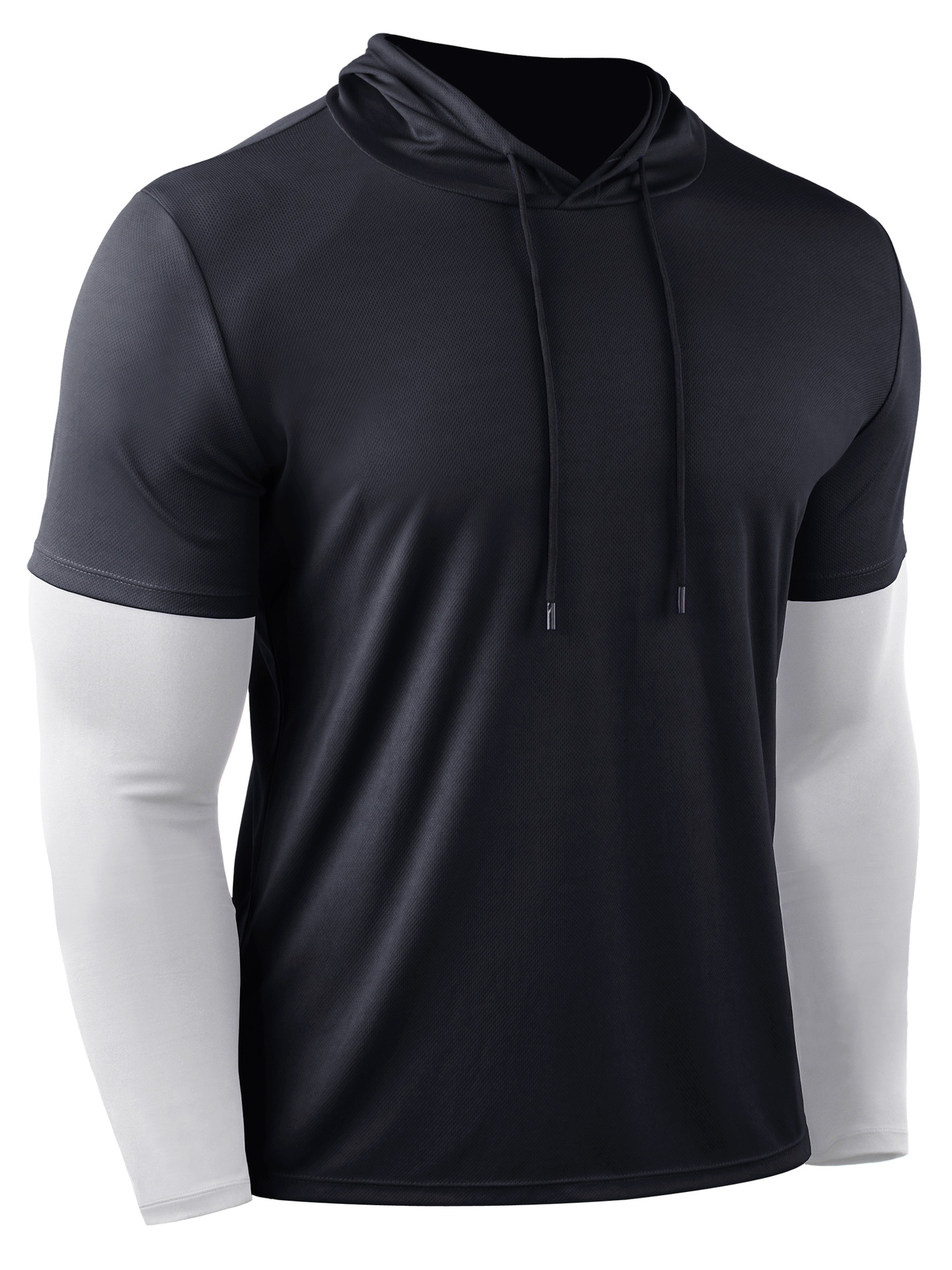 Falso suéter de dos piezas deportes de los hombres de cuello redondo marca de moda suelta más la ropa de los hombres de moda ins manga larga fitness top ropa