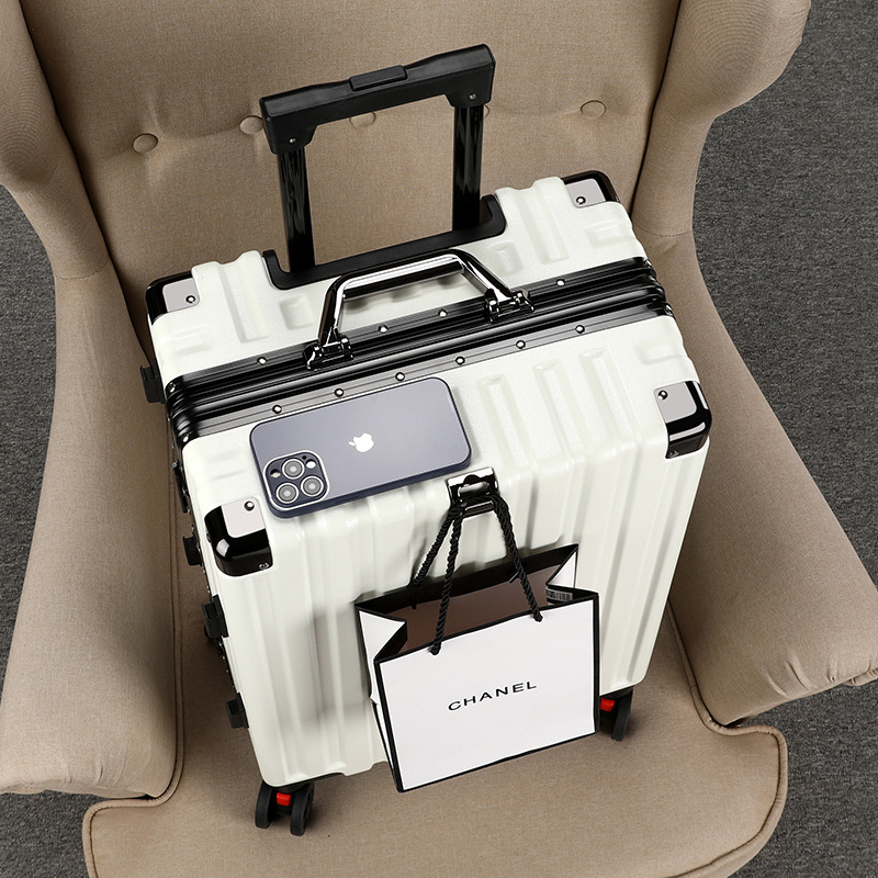 Nuevo tipo de maleta, maleta de viaje de estudiantes, rueda universal duradera, caja de cifrado, marco de aluminio, maleta de gran capacidad, bolsa