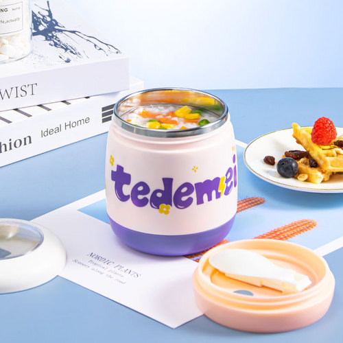 New INS304 Stainless Steel Insulated Soup Cup Baby Dessert Milk Cup Portable Student Soup and Porridge Breakfast Cup Wholesale