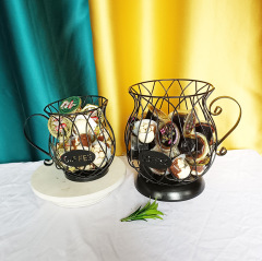 Manufacturer's creative pineapple cartoon-shaped coffee capsule storage iron basket home furnishings foreign trade iron gift pieces