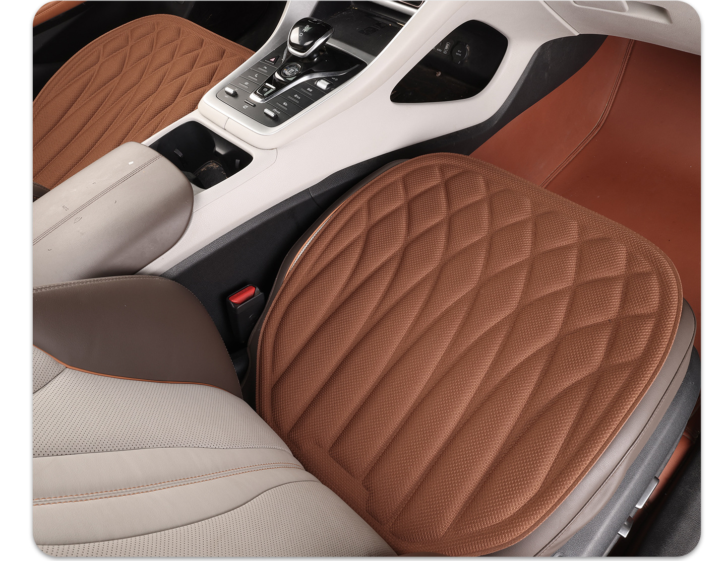 Exclusive for cross-border sales: 2026 new model seaweed fiber car seat cushion, universal for all seasons, no installation required, three-piece set, heat-pressed and integrated