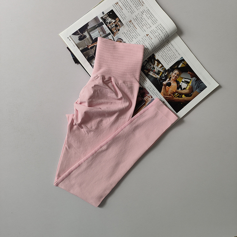 Pantalones de gimnasio sin costura europeos y estadounidenses, cintura alta, abdomen, caderas, pantalones de melocotón para correr, yoga, leggings apretadas