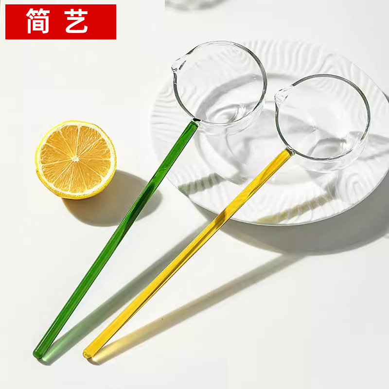 유리숟가락, 고급스러운 투명 긴 손잡이 수프숟가락, 내열 조미료숟가락, 가정용 수프숟가락, 차숟가락, 양념숟가락